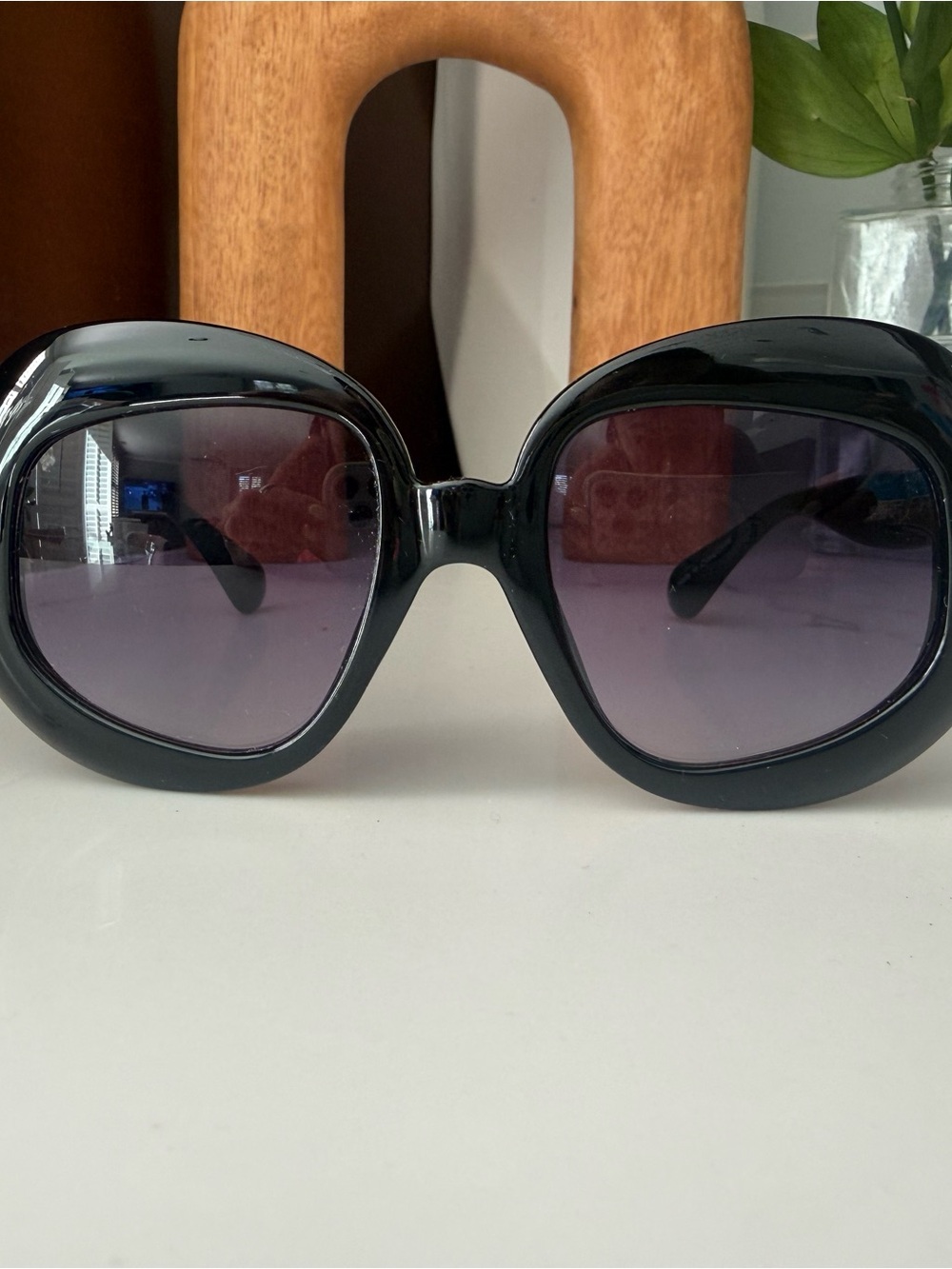Anthropologie Black Oversized Retro Women's Sunglasses